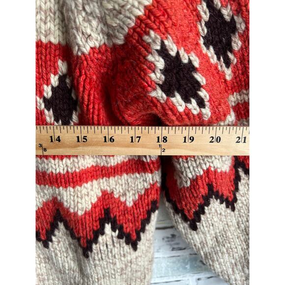 Vintage Premium Knit Diamond pattern Zip Up Sweater Size Womans Medium 18x27 - Picture 6 of 7